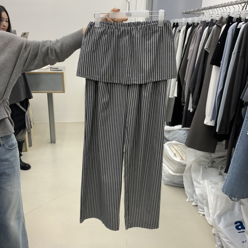 STAINLESS韓國東大門直郵女裝新品職業推薦時尚人氣裙褲條紋STAINLESS裙褲圖色2