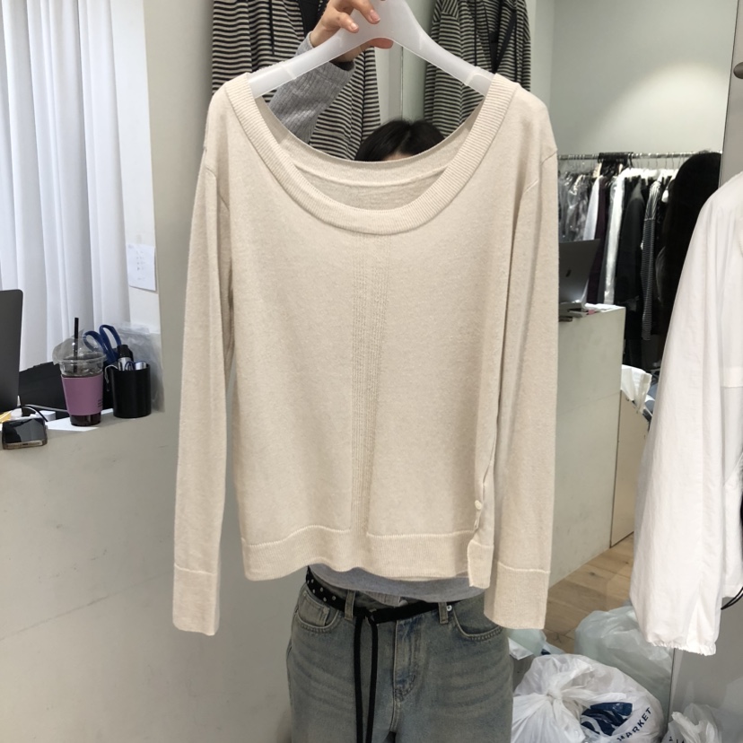 AUBE韓國東大門代購女士新品熱賣26春夏職業長袖T恤兩面穿AUBE長袖T恤圖色3