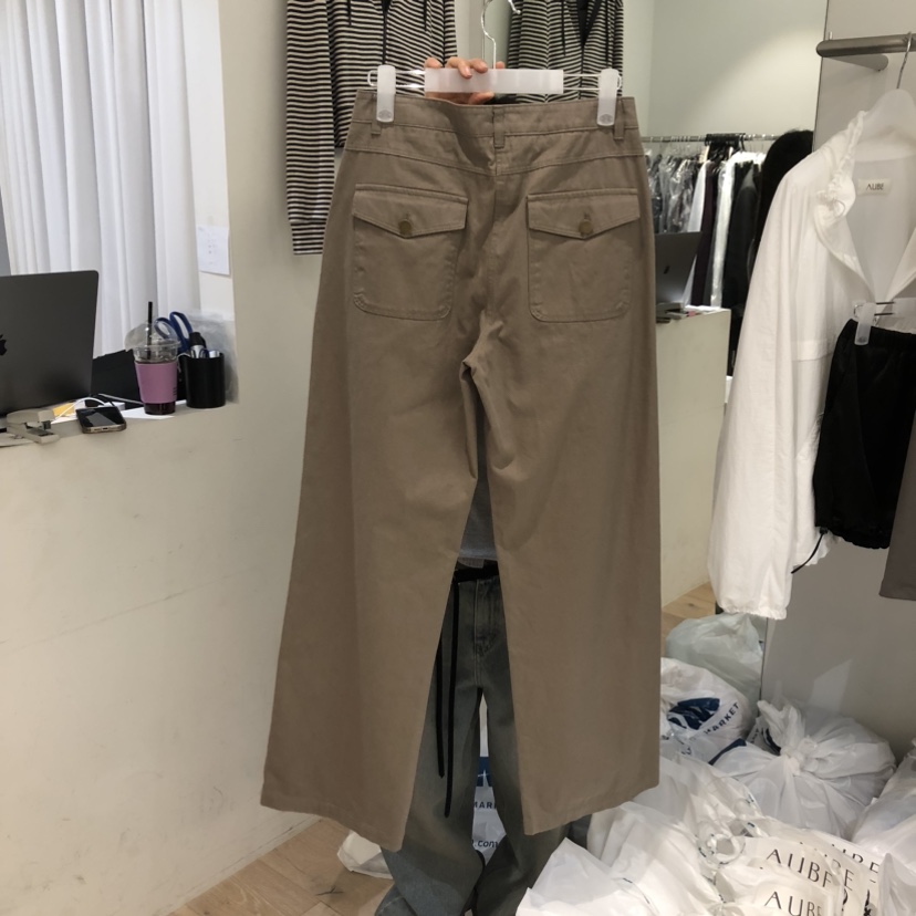 AUBE韓國直郵實拍女士新款職業休閑26春夏推薦時尚休閑褲AUBE休閑褲