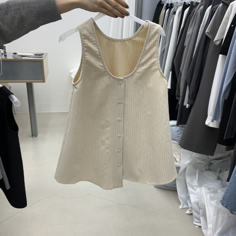 STAINLESS韓國東大門直郵女裝新品熱賣時尚職業馬甲不對稱STAINLESS馬甲