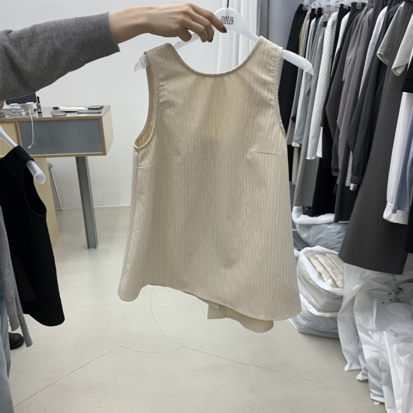 STAINLESS韓國東大門直郵女裝新品熱賣時尚職業馬甲不對稱STAINLESS馬甲圖色1