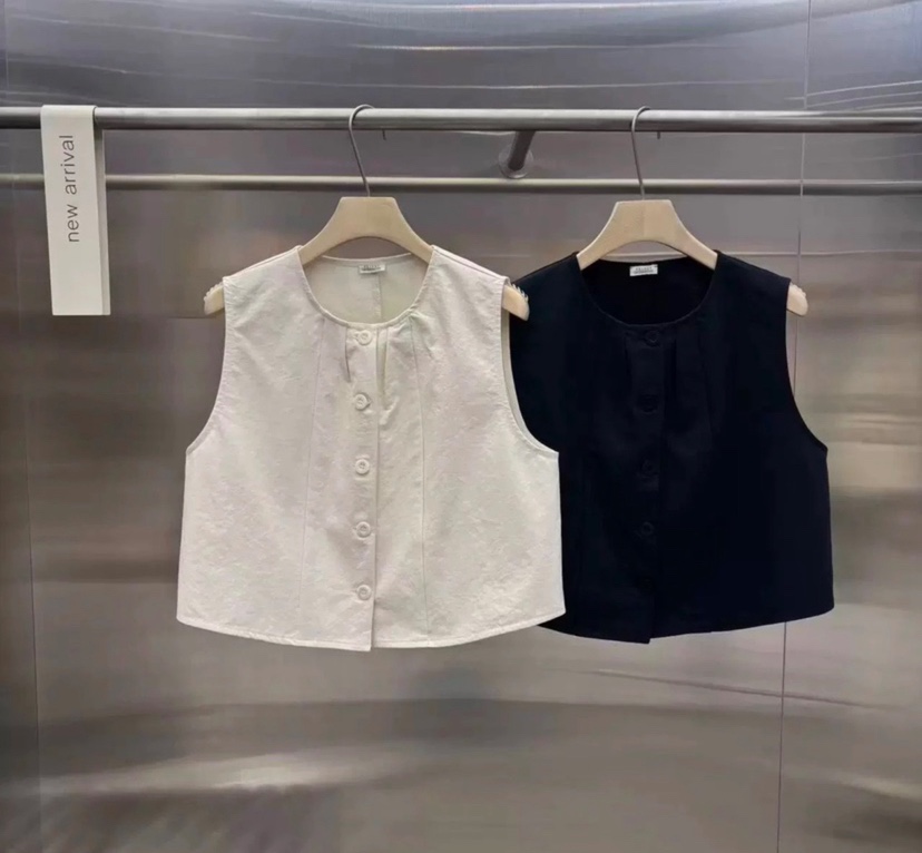 VELVET UNDERGROUND韓國東大門代購女裝新品26春夏馬甲褶皺VELVET UNDERGROUND馬甲圖色2左二色