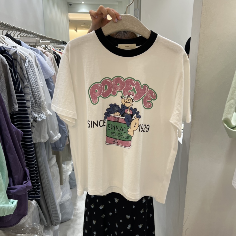 ASOME韓國直郵女士新品休閑26春夏推薦職業人氣T恤大力水手A.SOMET恤圖色1