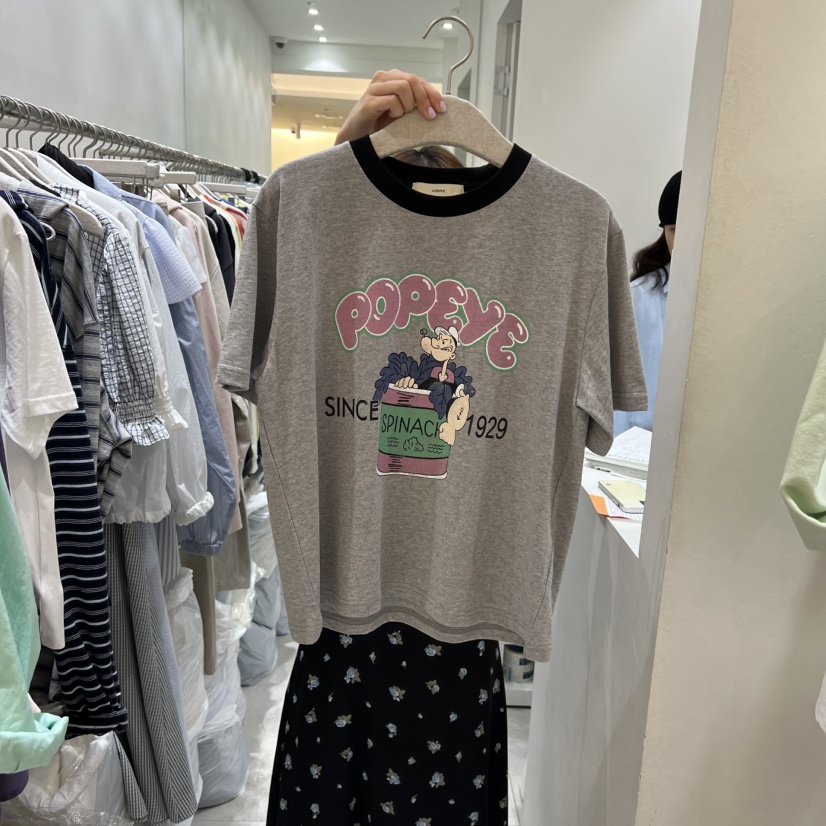 ASOME韓國直郵女士新品休閑26春夏推薦職業人氣T恤大力水手A.SOMET恤圖色2