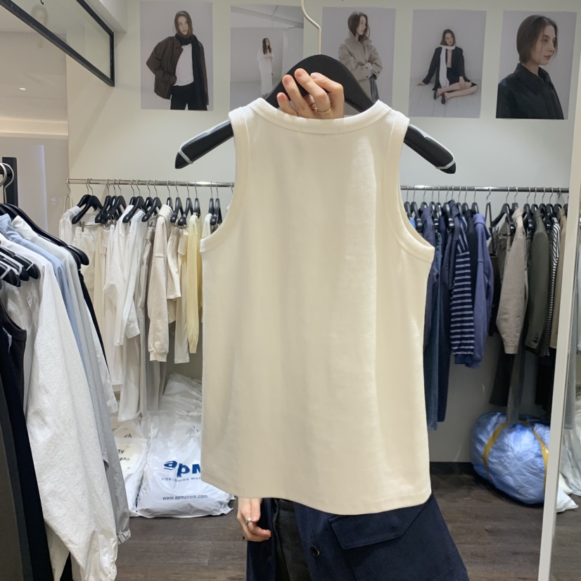 OURIN/THIS IS韓國直郵女士新款推薦職業休閑吊帶背心羅紋OURIN/THIS IS吊帶/背心