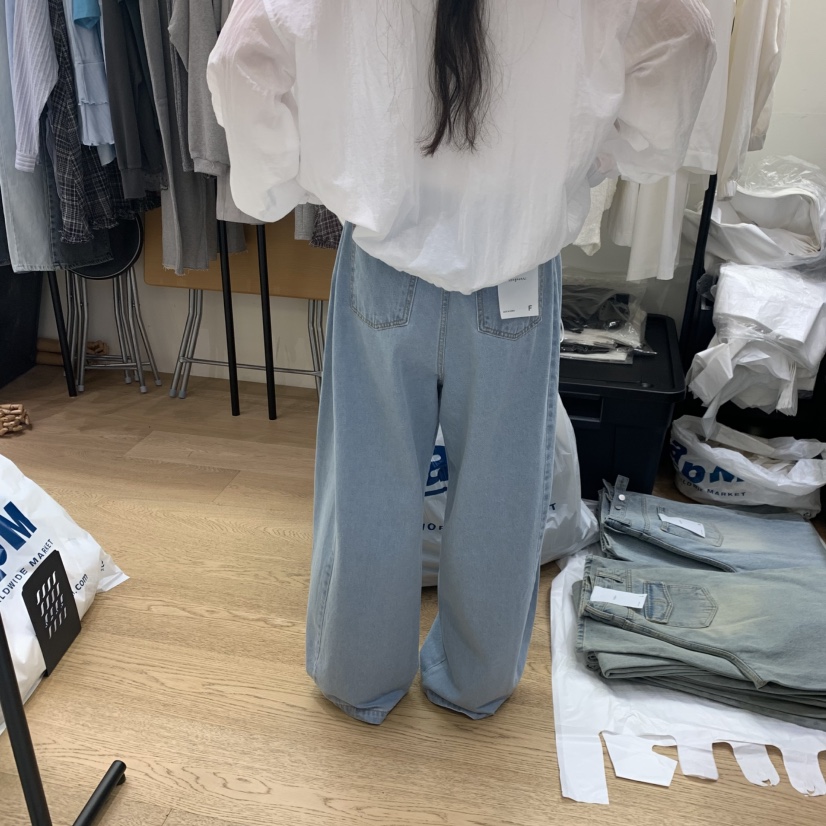 SPAGHETTI韓國東大門直郵女裝新品職業推薦熱賣26春夏牛仔褲spaghetti牛仔褲