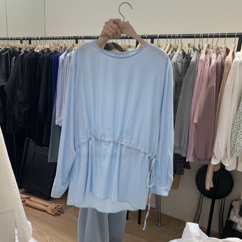 SPAGHETTI韓國東大門代購女士新品26春夏時尚襯衫蕾絲衫亞麻spaghetti襯衫/蕾絲衫圖色2