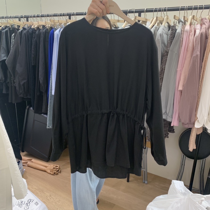 SPAGHETTI韓國東大門代購女士新品26春夏時尚襯衫蕾絲衫亞麻spaghetti襯衫/蕾絲衫圖色3