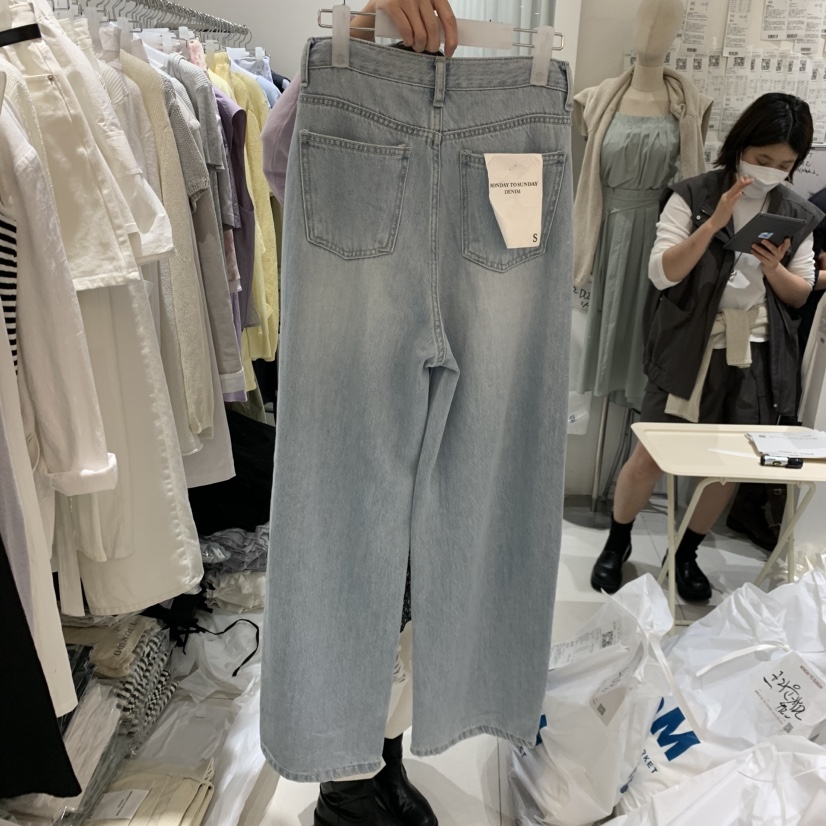 MONDAY TO SUNDAY韓國東大門直郵女裝新品職業牛仔褲天絲MONDAY TO SUNDAY牛仔褲