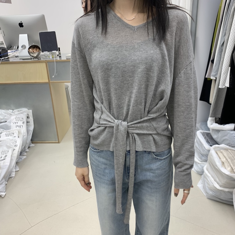 STAINLESS韓國直郵實拍女裝新款休閑時尚推薦職業針織衫V領STAINLESS針織衫圖色4