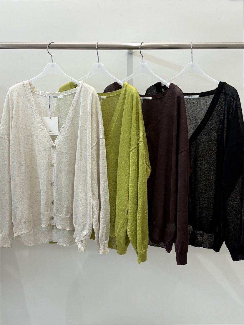 THERE韓國代購女裝新款推薦熱賣26春夏休閑時尚針織衫V領THERE針織衫