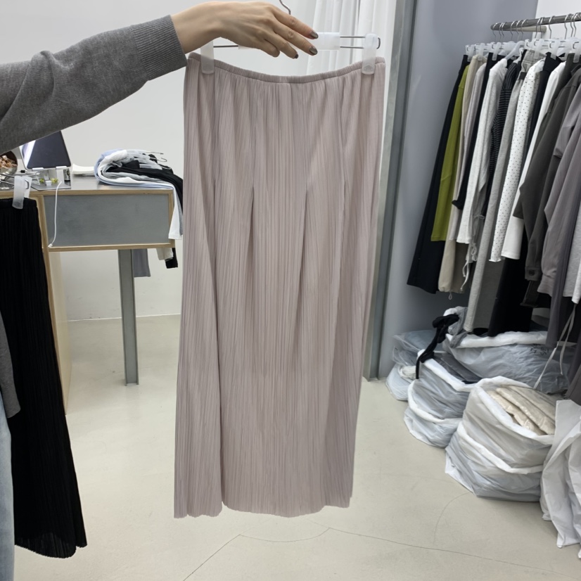 STAINLESS韓國東大門直郵女裝新品休閑推薦職業長裙百褶褶裙STAINLESS長裙