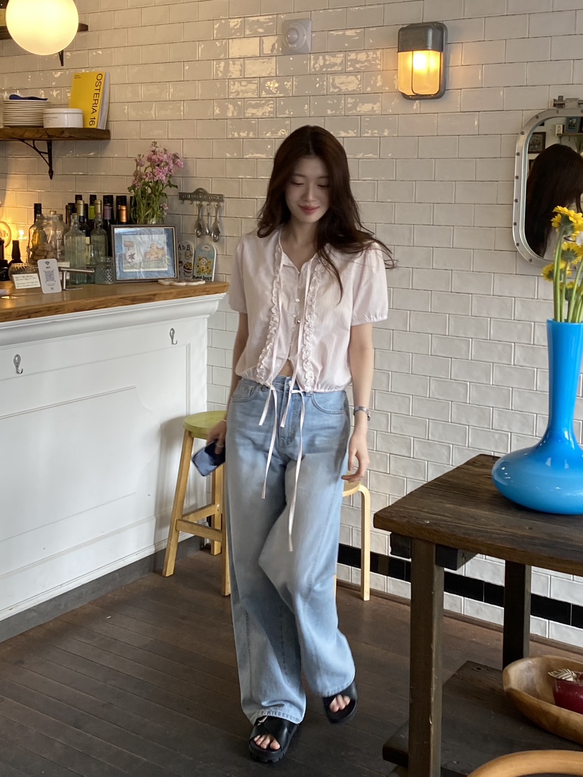 ERUME韓國代購女裝新品休閑人氣26春夏推薦熱賣襯衫蕾絲衫ERUME襯衫/蕾絲衫