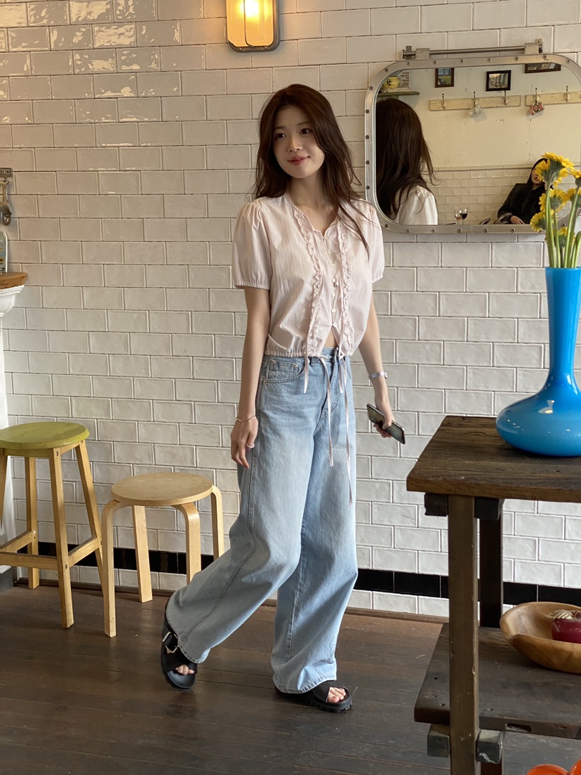 ERUME韓國代購女裝新品休閑人氣26春夏推薦熱賣襯衫蕾絲衫ERUME襯衫/蕾絲衫