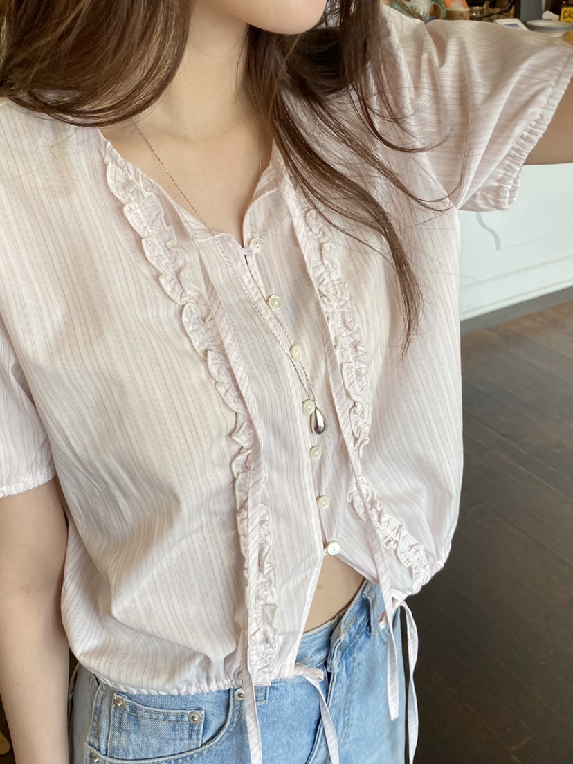 ERUME韓國代購女裝新品休閑人氣26春夏推薦熱賣襯衫蕾絲衫ERUME襯衫/蕾絲衫