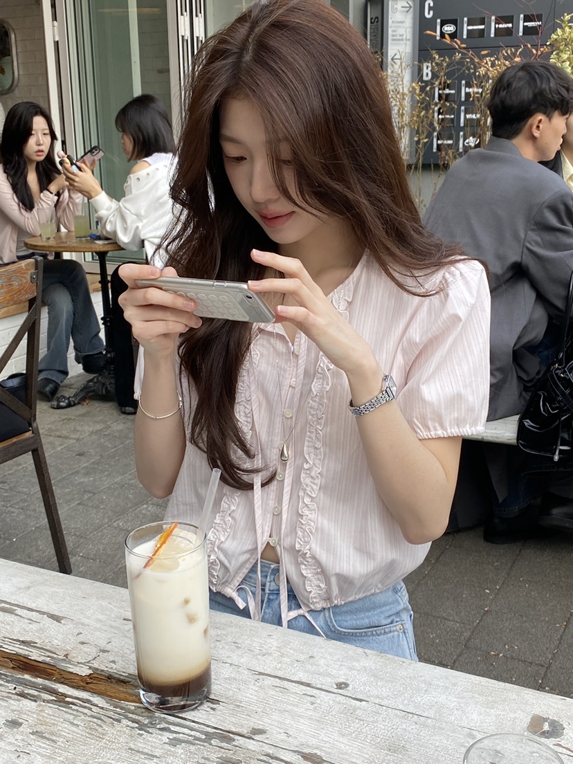 ERUME韓國代購女裝新品休閑人氣26春夏推薦熱賣襯衫蕾絲衫ERUME襯衫/蕾絲衫