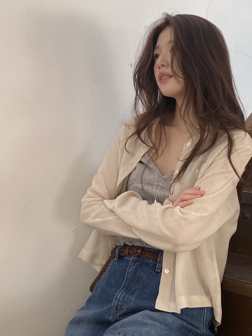 ERUME韓國直郵女士新款時尚人氣休閑熱賣26春夏襯衫蕾絲衫ERUME襯衫/蕾絲衫