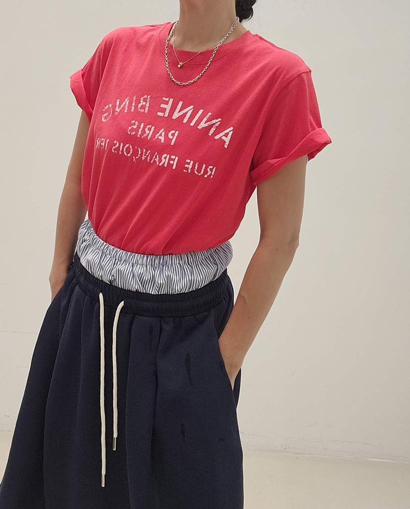 NEOUL韓國直郵女士新款人氣熱賣時尚休閑推薦職業26春夏T恤NEOUL/ahin雙領標簽T恤