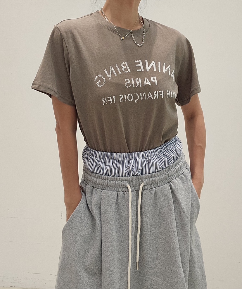 NEOUL韓國直郵女士新款人氣熱賣時尚休閑推薦職業26春夏T恤NEOUL/ahin雙領標簽T恤