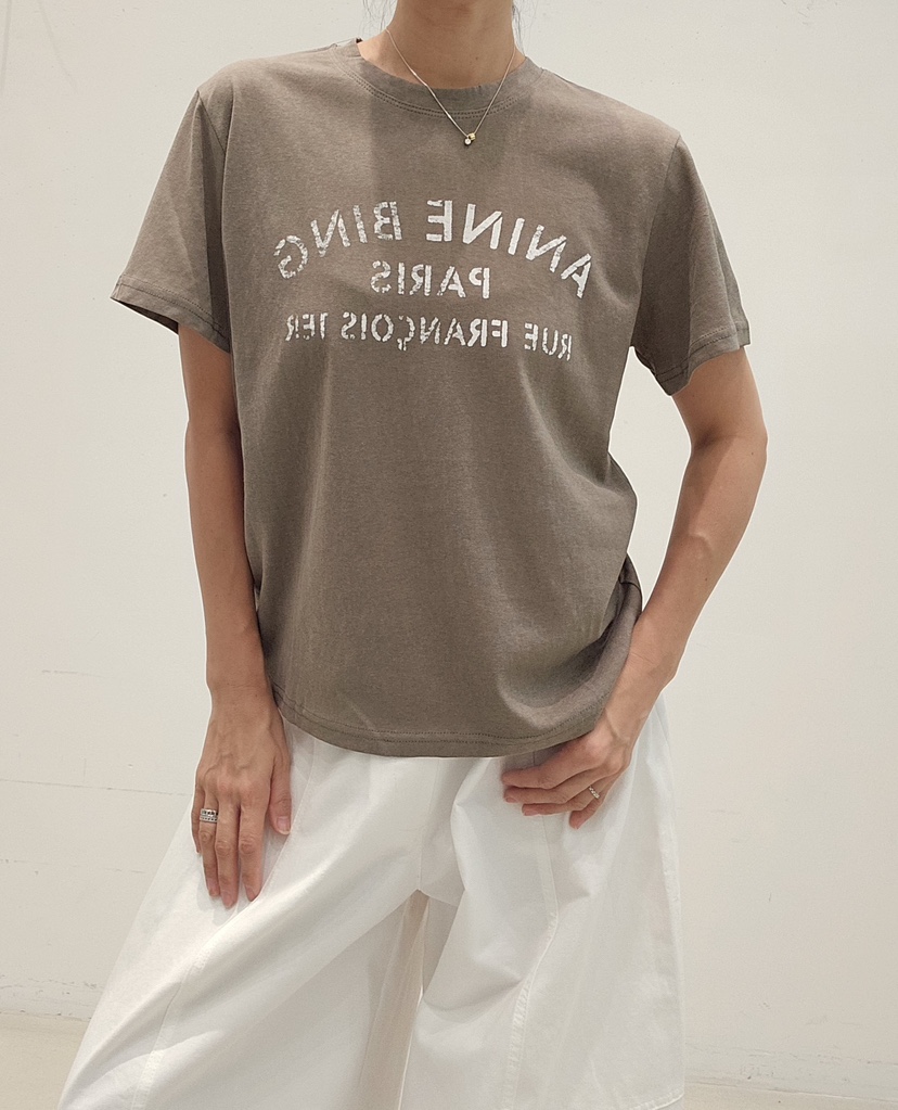 NEOUL韓國直郵女士新款人氣熱賣時尚休閑推薦職業26春夏T恤NEOUL/ahin雙領標簽T恤圖色1