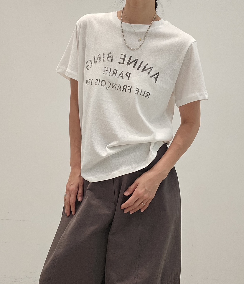 NEOUL韓國直郵女士新款人氣熱賣時尚休閑推薦職業26春夏T恤NEOUL/ahin雙領標簽T恤圖色2