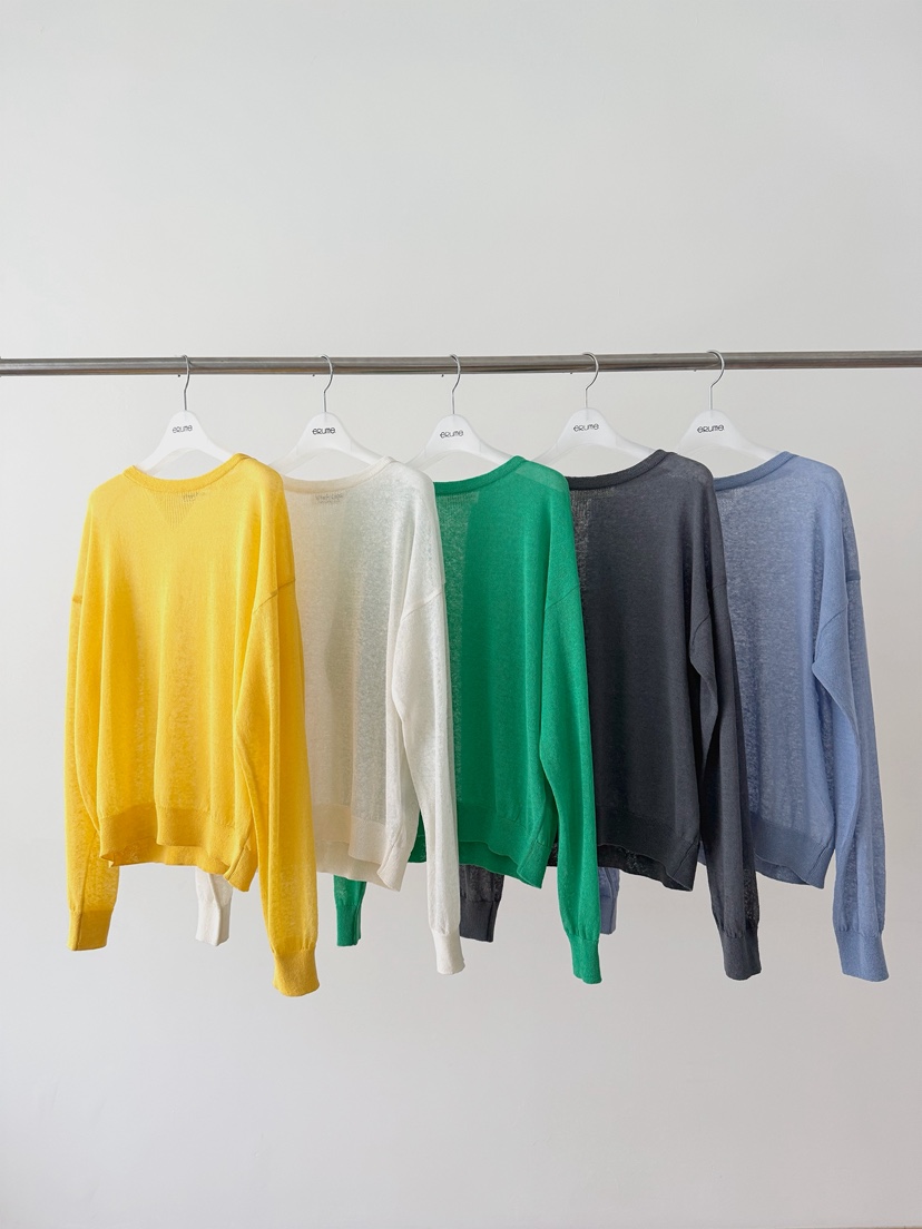 ERUME韓國直郵實拍女士新款時尚休閑職業推薦針織衫亞麻布ERUME針織衫