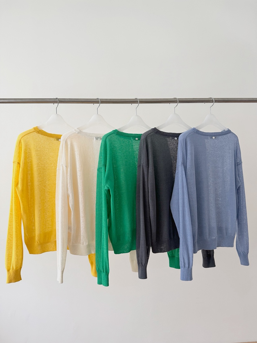 ERUME韓國直郵實拍女士新款時尚休閑職業推薦針織衫亞麻布ERUME針織衫