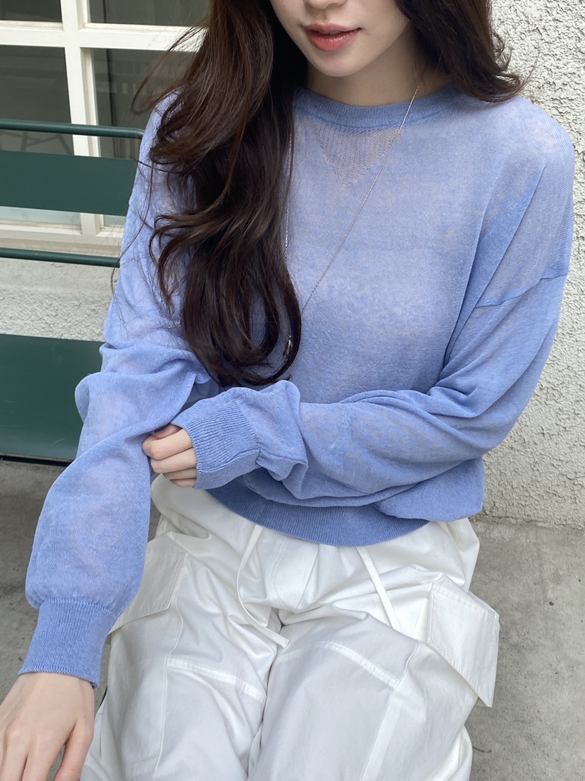 ERUME韓國直郵實拍女士新款時尚休閑職業推薦針織衫亞麻布ERUME針織衫