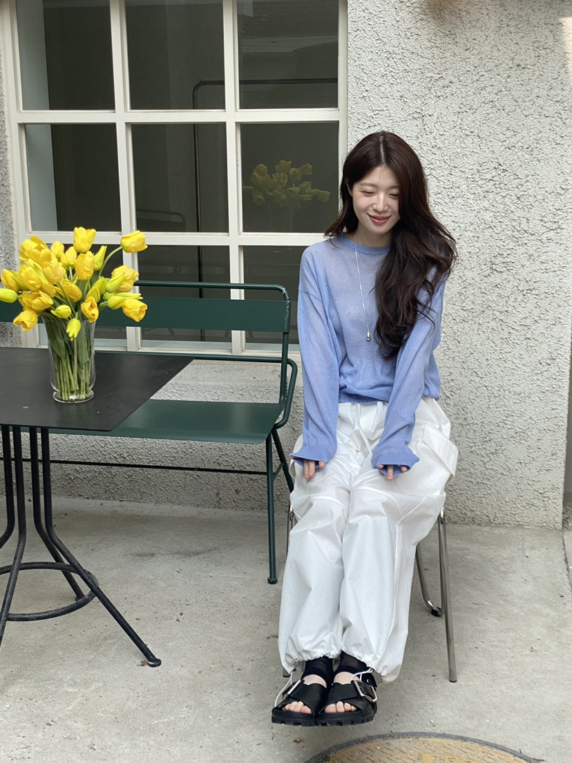 ERUME韓國直郵實拍女士新款時尚休閑職業推薦針織衫亞麻布ERUME針織衫