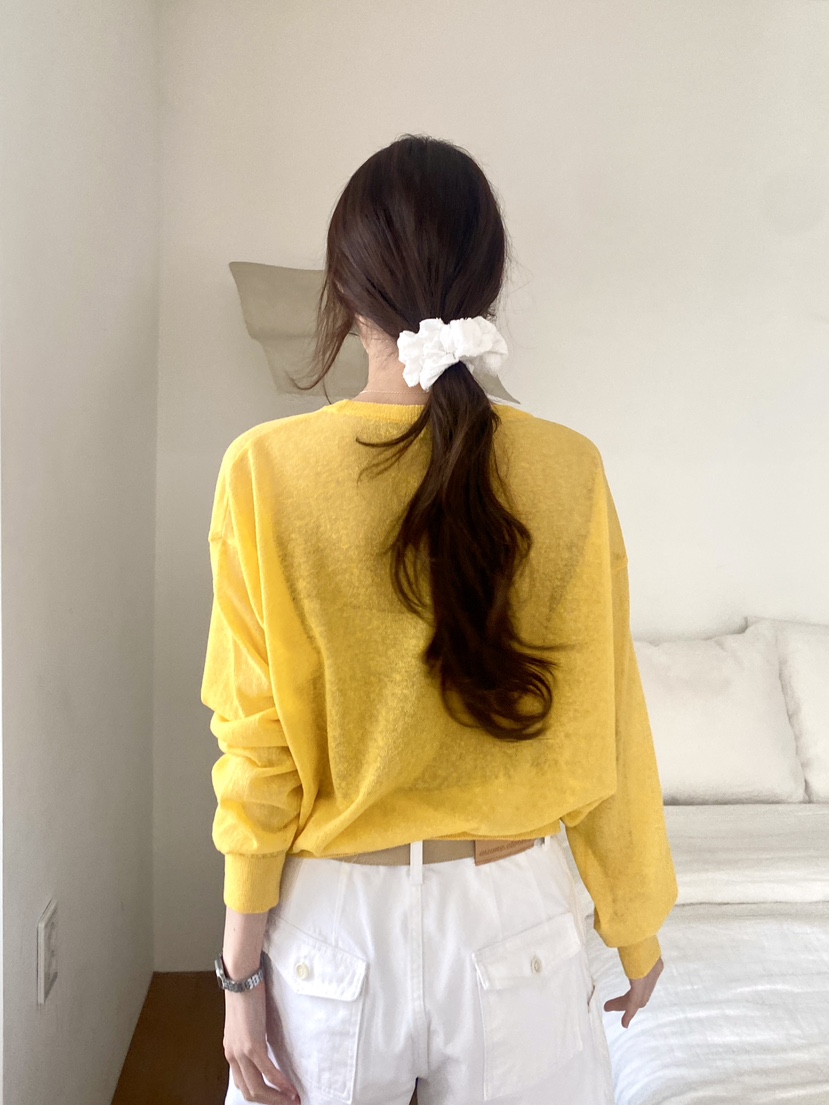 ERUME韓國直郵實拍女士新款時尚休閑職業推薦針織衫亞麻布ERUME針織衫