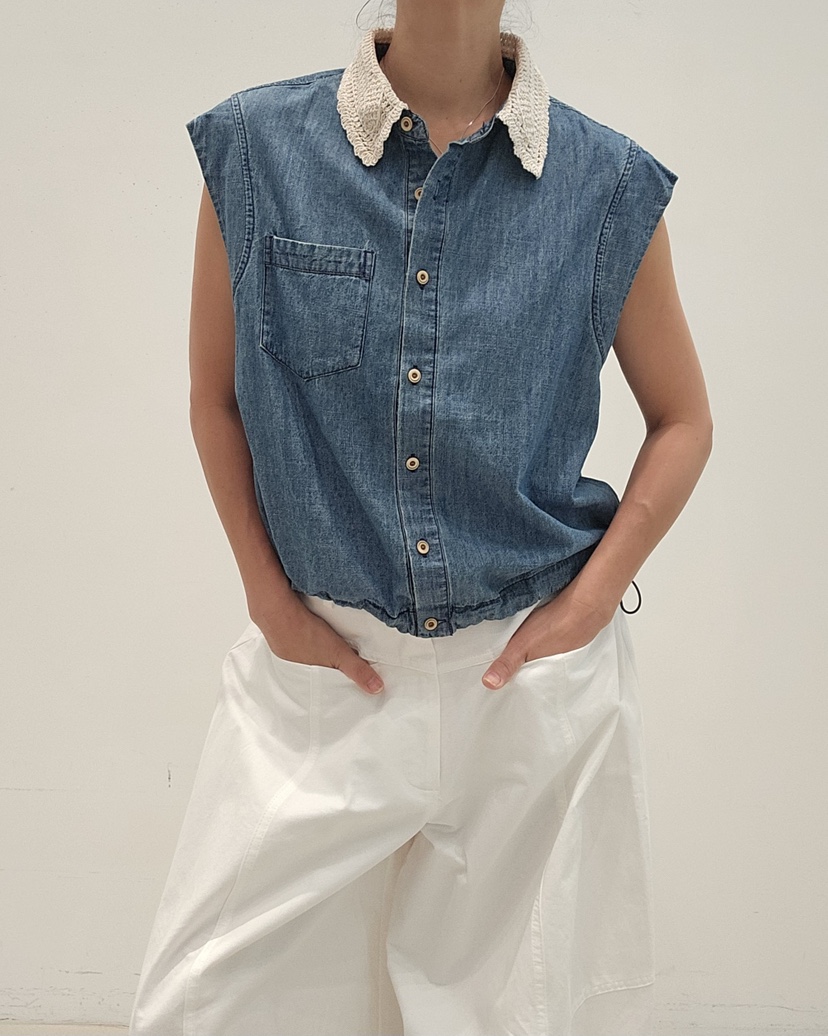 NEOUL韓國代購女裝新款熱賣休閑26春夏人氣時尚襯衫蕾絲衫NEOUL/ahin雙領標簽襯衫/蕾絲衫圖色1