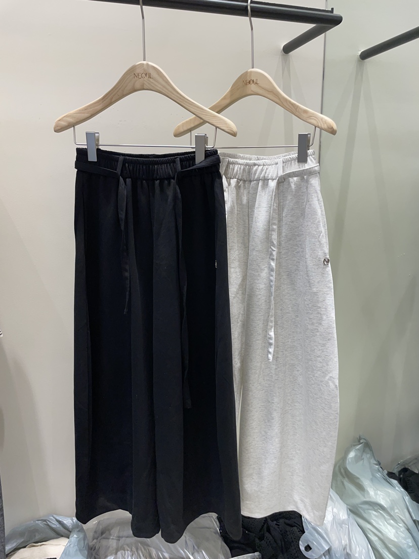 NEOUL韓國直郵女士新款26春夏人氣推薦時尚職業休閑褲含腰繩NEOUL/ahin雙領標簽休閑褲