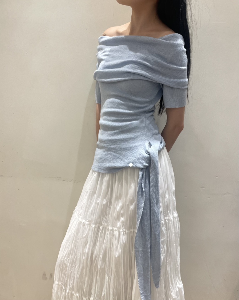 NEOUL韓國代購女裝新品26春夏推薦人氣時尚休閑職業針織衫NEOUL/ahin雙領標簽針織衫