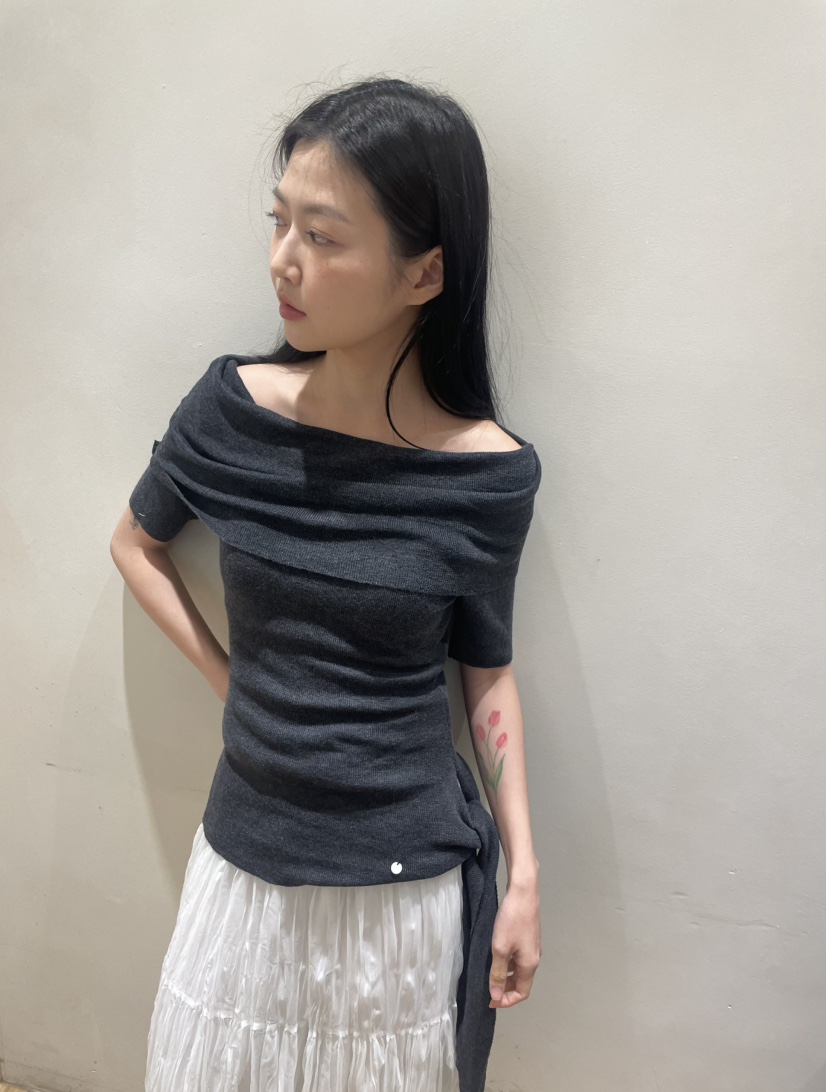 NEOUL韓國代購女裝新品26春夏推薦人氣時尚休閑職業針織衫NEOUL/ahin雙領標簽針織衫