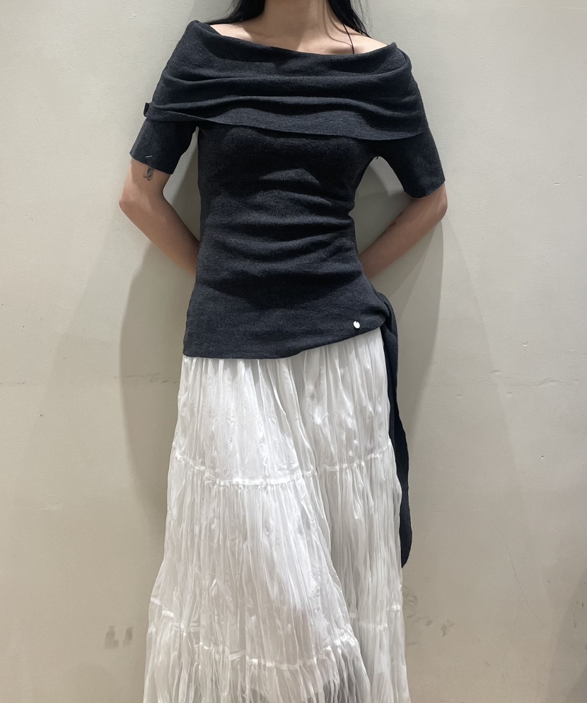 NEOUL韓國代購女裝新品26春夏推薦人氣時尚休閑職業針織衫NEOUL/ahin雙領標簽針織衫