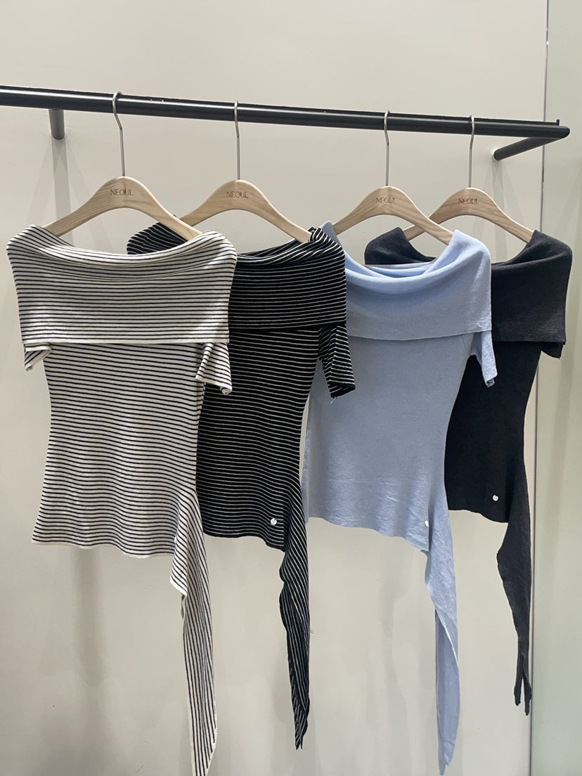 NEOUL韓國代購女裝新品26春夏推薦人氣時尚休閑職業針織衫NEOUL/ahin雙領標簽針織衫