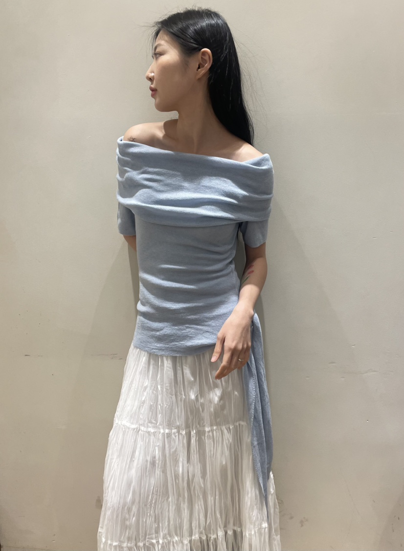 NEOUL韓國代購女裝新品26春夏推薦人氣時尚休閑職業針織衫NEOUL/ahin雙領標簽針織衫圖色1