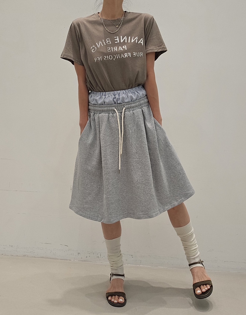 NEOUL韓國直郵實拍女裝新款推薦人氣26春夏熱賣半身裙中短裙NEOUL/ahin雙領標簽半身裙/中短裙圖色1