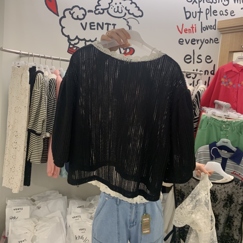 VENTI韓國東大門代購女士新款時尚26春夏熱賣人氣襯衫蕾絲衫VENTI襯衫/蕾絲衫