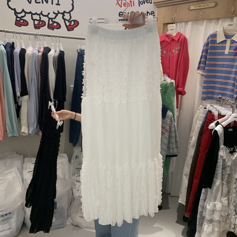 VENTI韓國東大門代購女士新款職業推薦休閑半身裙中短裙蕾絲VENTI半身裙/中短裙圖色1