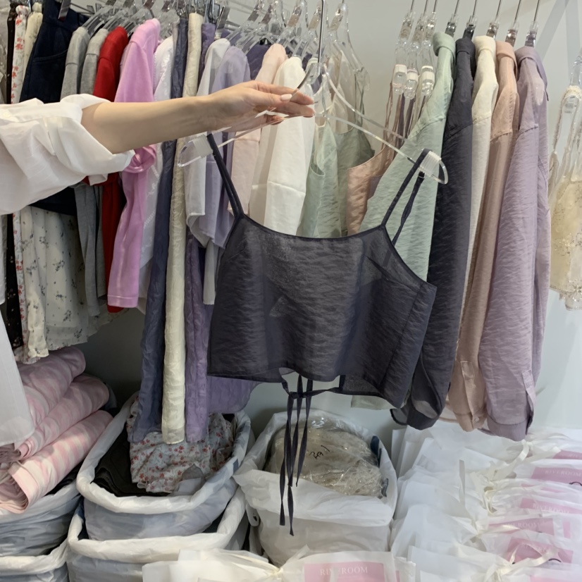 RIVEROOM韓國直郵實拍女士新款時尚休閑26春夏吊帶背心歐根紗RIVEROOM吊帶/背心圖色4