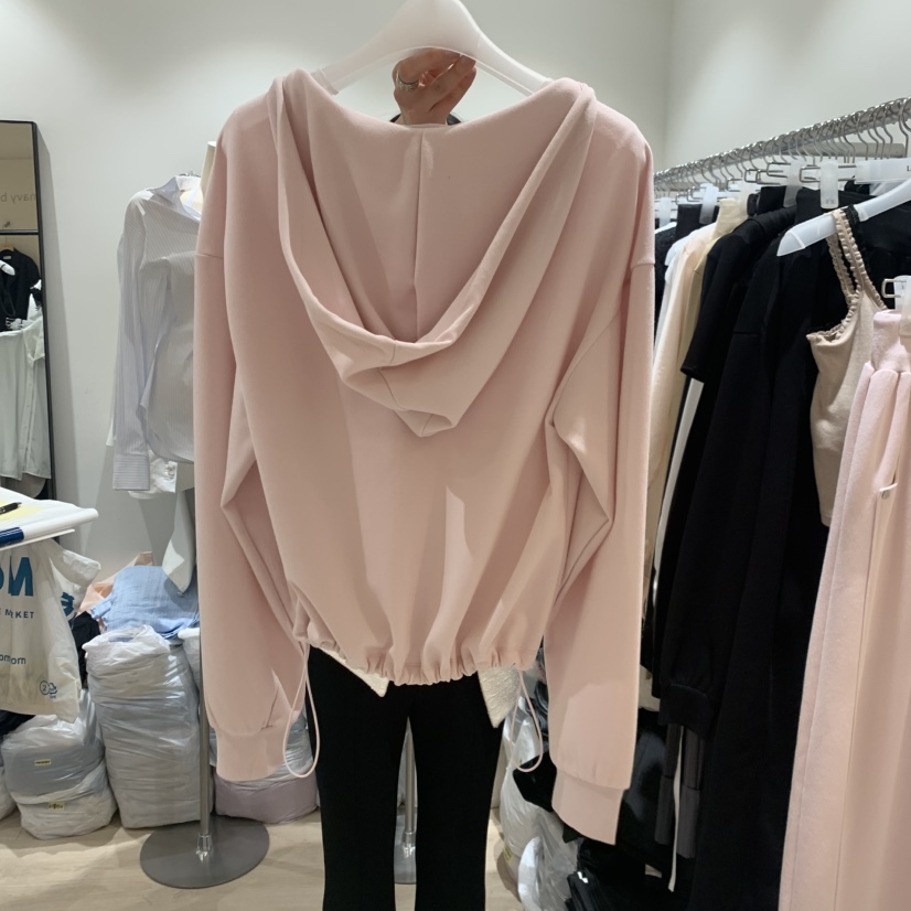 LOVE SOME韓國東大門代購女裝新款推薦休閑長袖T恤連帽衫LOVE SOME長袖T恤