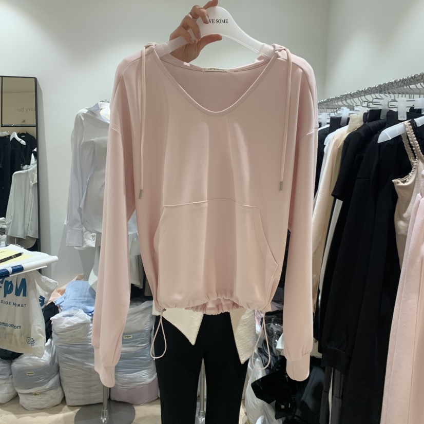 LOVE SOME韓國東大門代購女裝新款推薦休閑長袖T恤連帽衫LOVE SOME長袖T恤圖色2