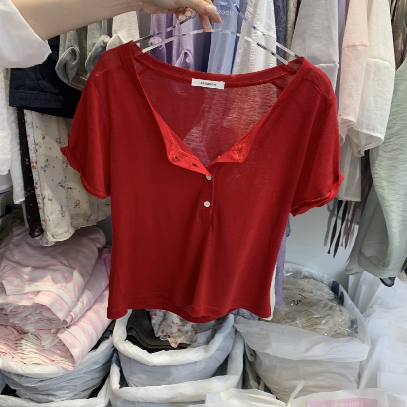 RIVEROOM韓國東大門直郵女裝新款時尚熱賣人氣推薦26春夏T恤RIVEROOMT恤圖色3