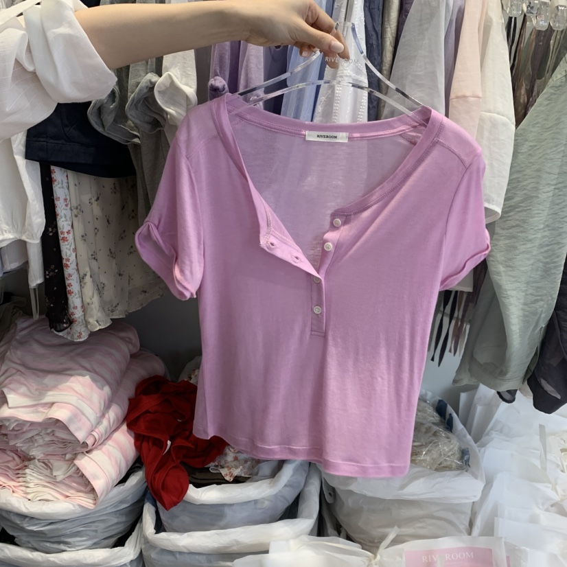 RIVEROOM韓國東大門直郵女裝新款時尚熱賣人氣推薦26春夏T恤RIVEROOMT恤圖色4