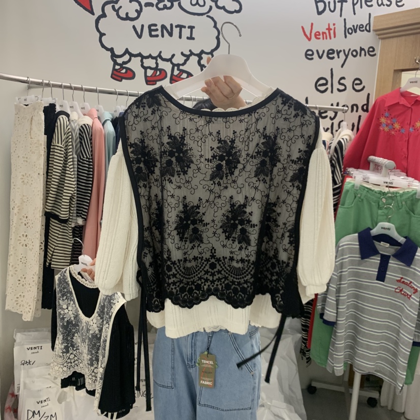VENTI韓國直郵實拍女士新款休閑推薦吊帶背心不含內搭蕾絲VENTI吊帶/背心