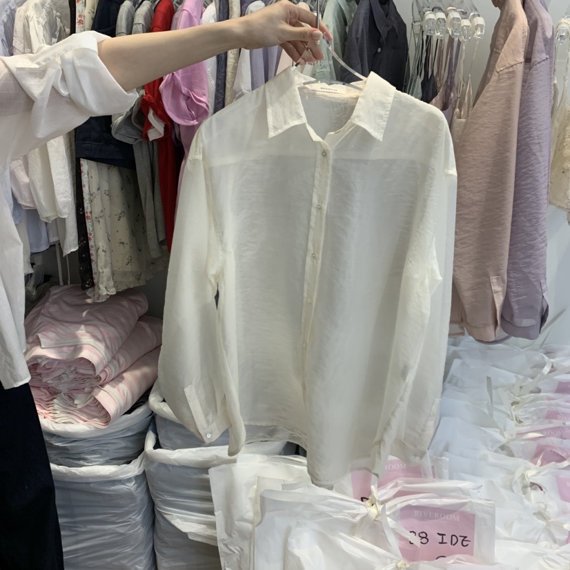 RIVEROOM韓國直郵實拍女士新品休閑熱賣襯衫蕾絲衫歐根紗RIVEROOM襯衫/蕾絲衫圖色3