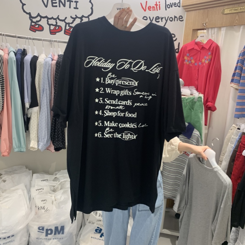 VENTI韓國直郵實拍女裝新品時尚熱賣人氣26春夏職業休閑T恤VENTIT恤圖色3