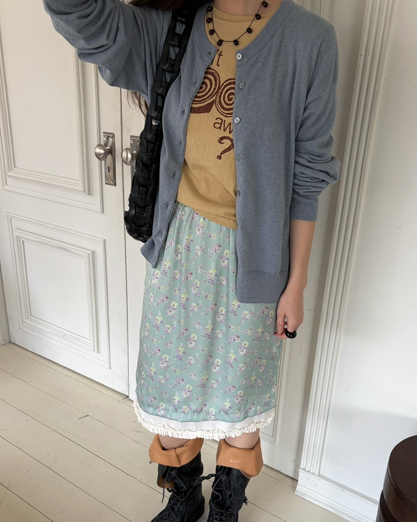 PEBBLE韓國直郵女士新款26春夏推薦休閑人氣半身裙中短裙PEBBLE半身裙/中短裙