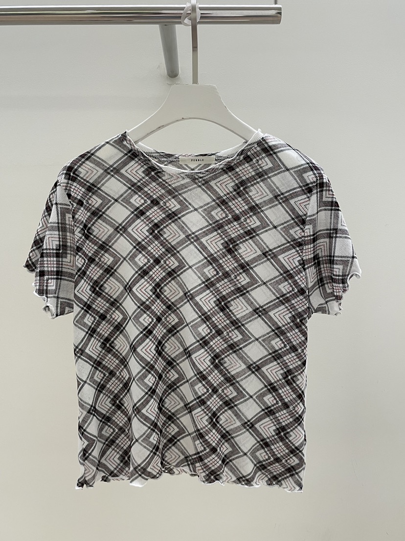 PEBBLE韓國東大門代購女裝新款26春夏人氣推薦熱賣職業T恤PEBBLET恤圖色1